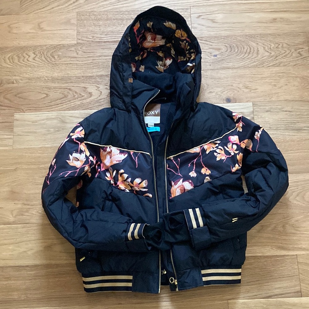 Roxy Floral Insulated Boarding Puffer, Size M